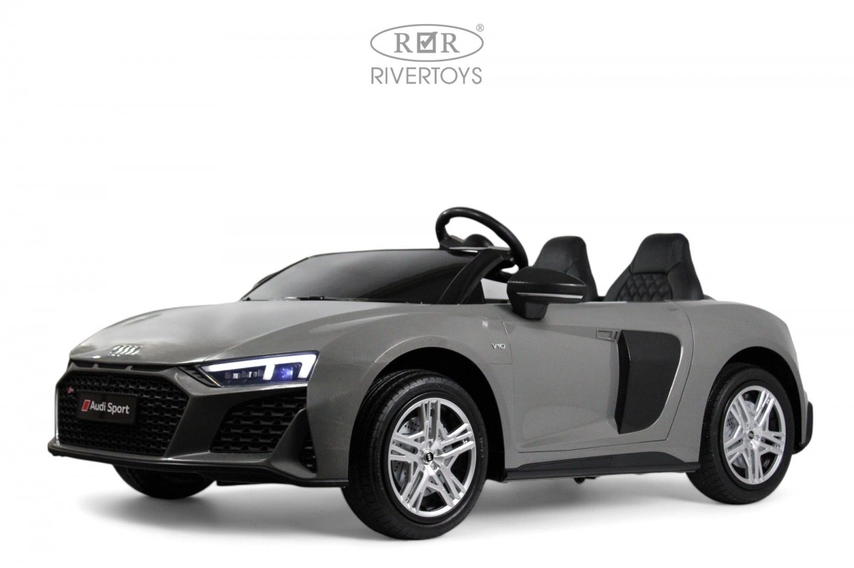 Детский электромобиль RiverToys AUDI R8 M333MM серый m69nqx1kd837g6sld1tge7msob042th8