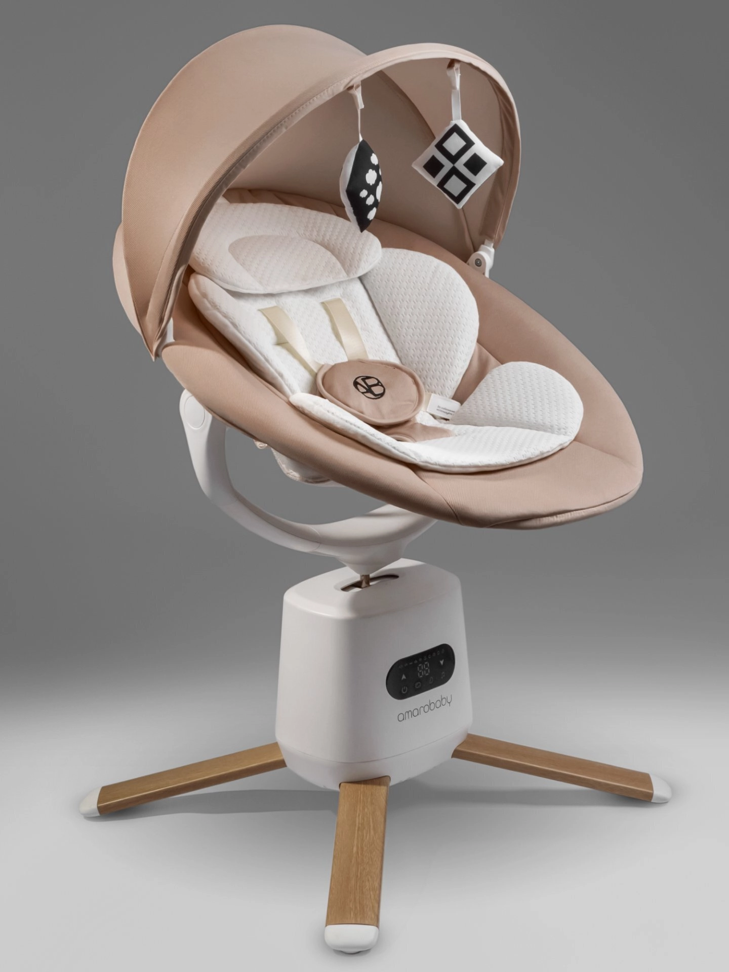 Электрокачели Amarobaby Jolly swing (Бежевый, белый вкладыш)