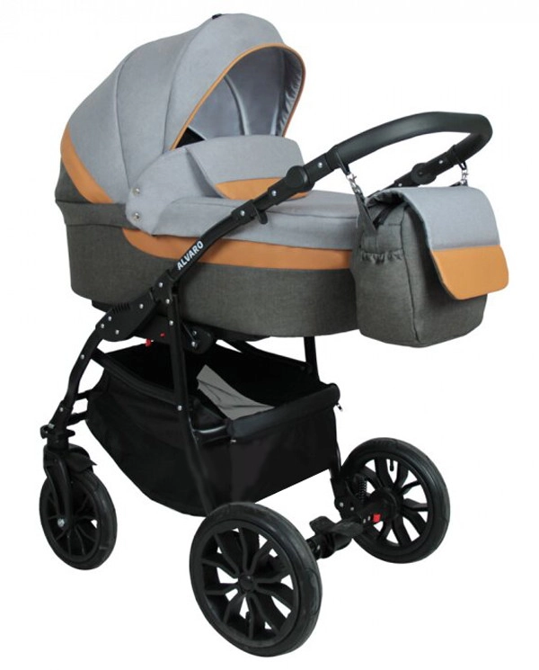 Коляска 3в1 Alis ALVARO т.серый+св.серый+рыжая кожа vg96ppmqz40lp35xh88onmsimcb00lj3