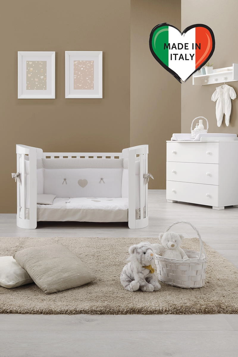 Детская кроватка Erbesi Sweet с матрасом Белый i9wlhi6bi4eervm7kvjud288j3rb4hla