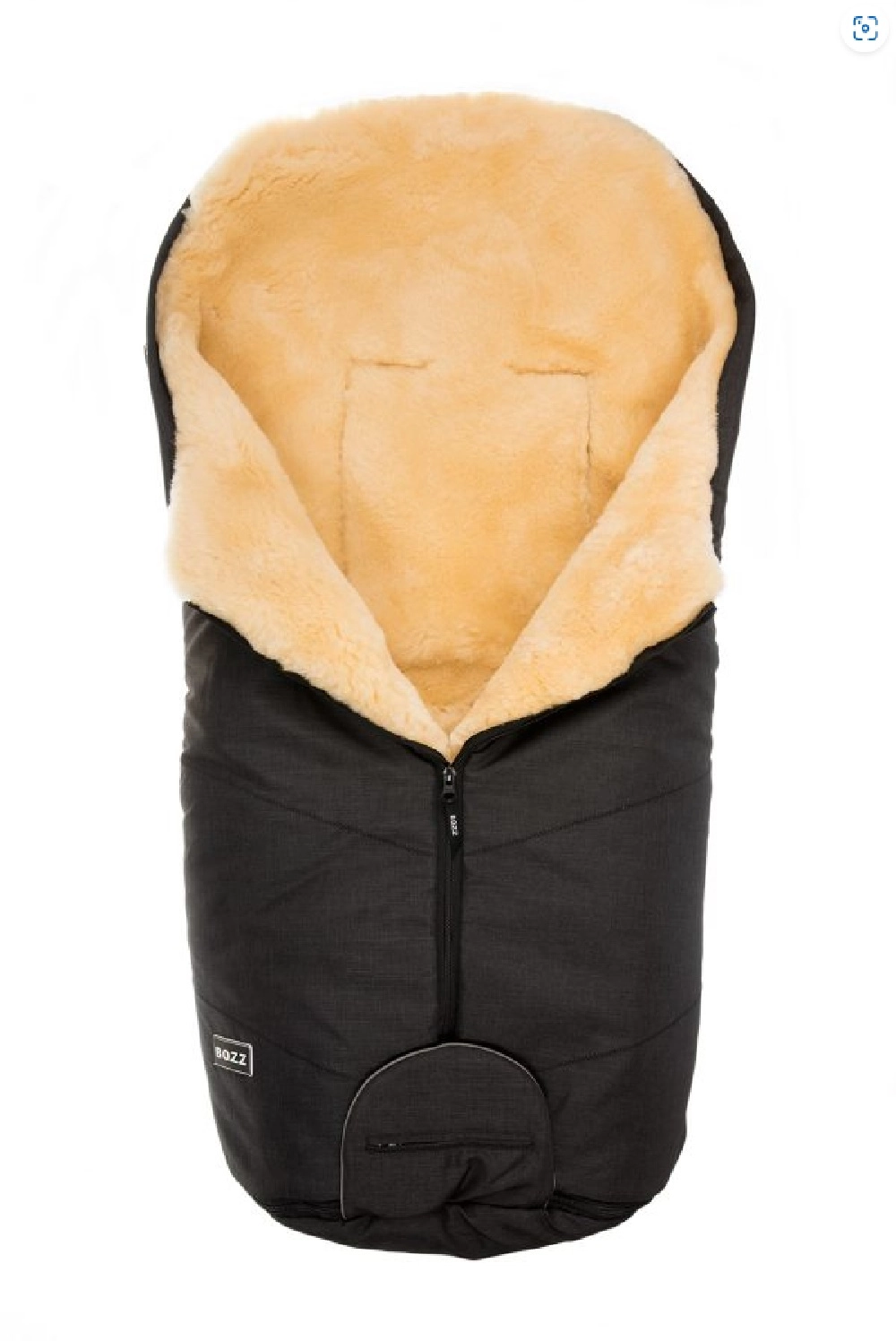 Конверт BOZZ из стриженой овчины (60-154-16 Чёрный меланж/Натуральный)