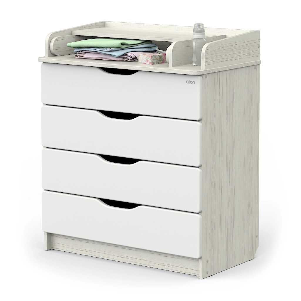Комод АТОН Сириус-2 WOOD 804 ПВХ с шариковыми направляющими древесина белая 108133774-komod-aton-sirius-2-wood-804-pvh-s-sharikovimi-napravlyayushimi-