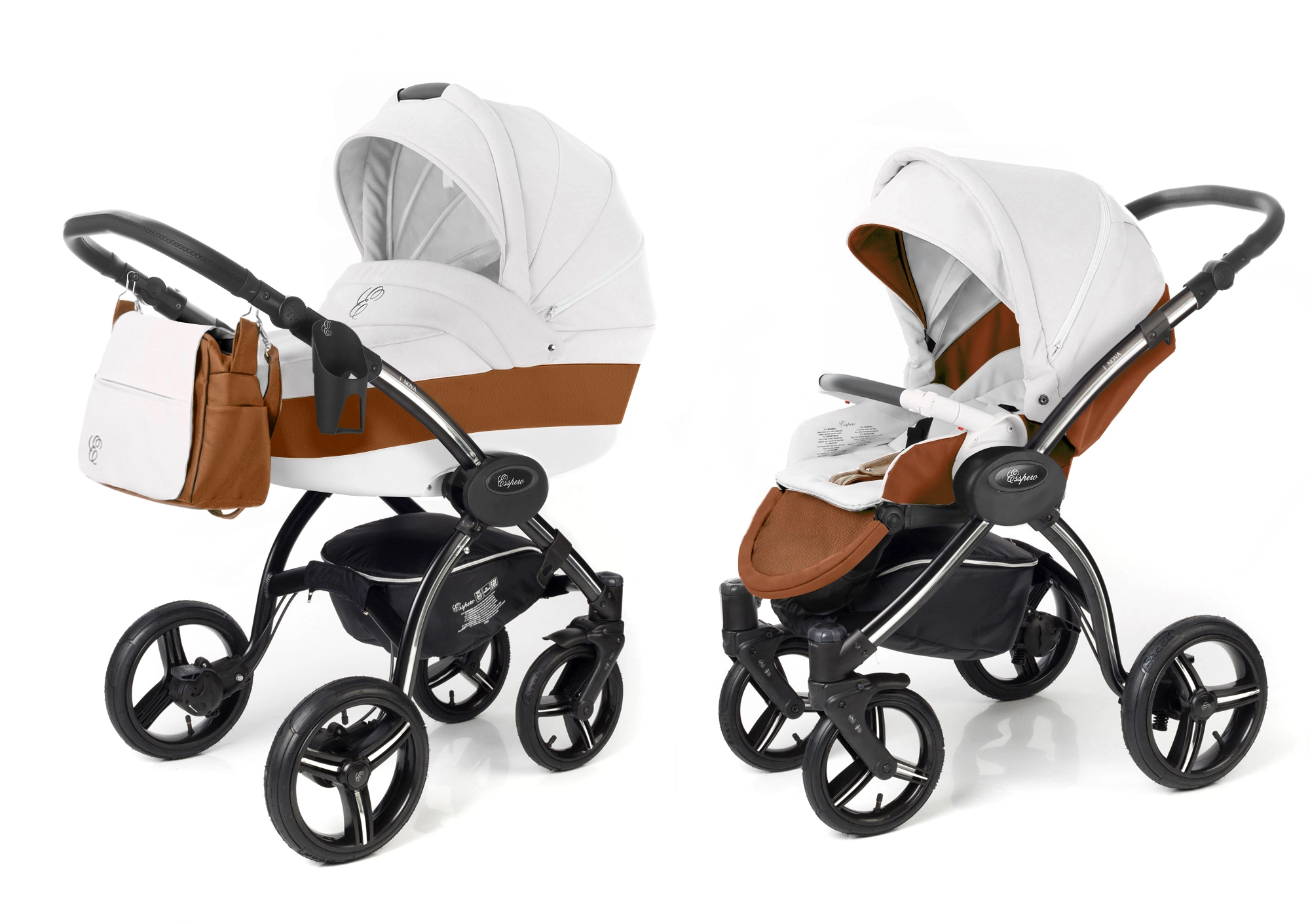 Коляска 2 в 1 Esspero Grand I-Nova (шасси Black) Orange leatherette a57d62c4cc56515750012fe5bd40ab06