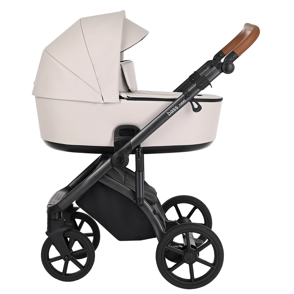 Коляска 2 в 1 Roan Bass Next Кожа Island Stone/Black/руч.Коричневый 2bd16da754c7fa6746495e41589ee5d5