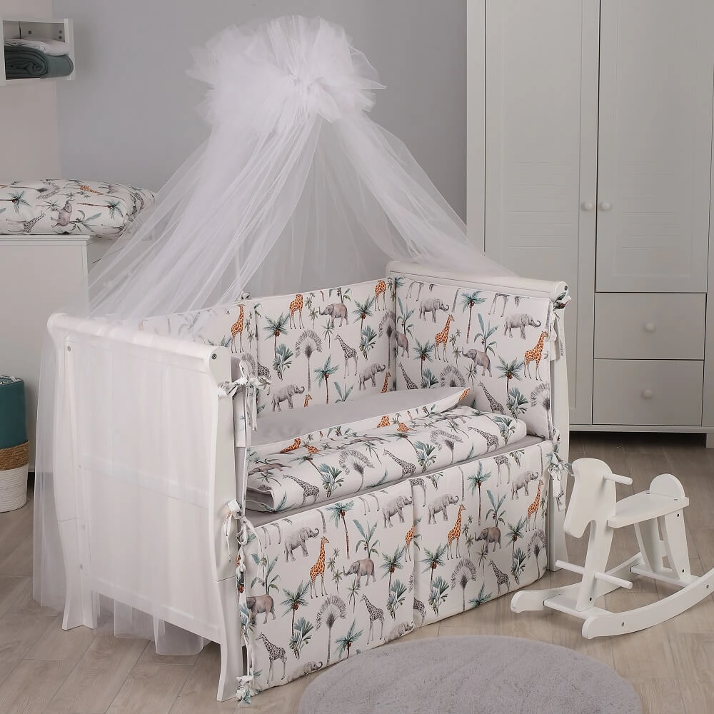 Комплект постельного белья Lepre Safari 6 предметов (125*65) Белый/Мятный 108128619-komplekt-postelnogo-belya-lepre-safari-6-predmetov-12565-beliimyat