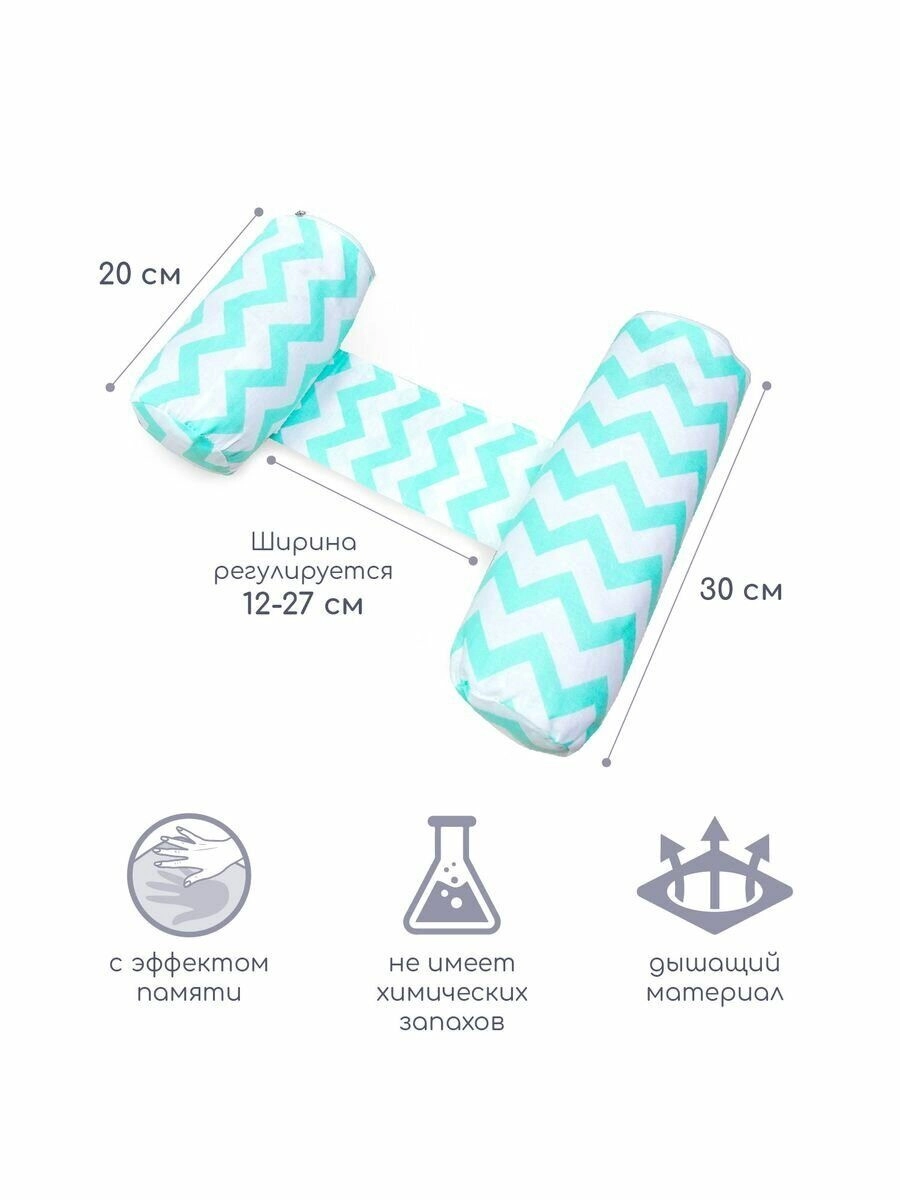 Подушка (валик-позиционер для боковой поддержки) Amarobaby с лузгой гречихи Nature Anatomy Зигзаг мята vuvt0ggjy5cjyef1g4o0b6omdpf5ilzj