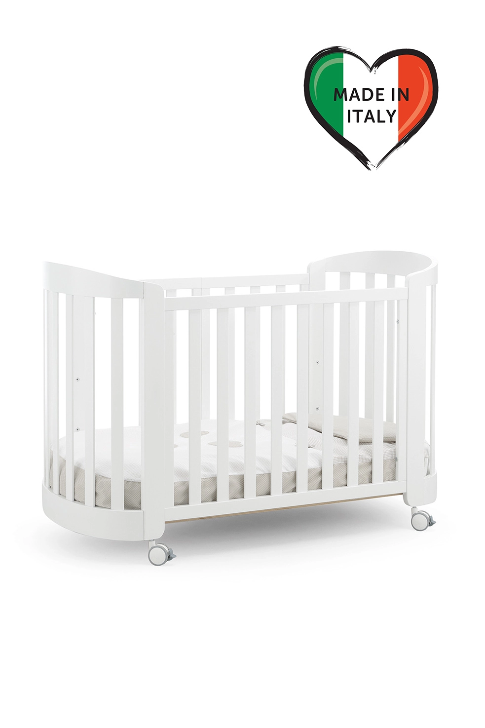 Детская кроватка Erbesi Sweet с матрасом Белый 108132908-detskaya-krovatka-erbesi-sweet-s-matrasom-belii