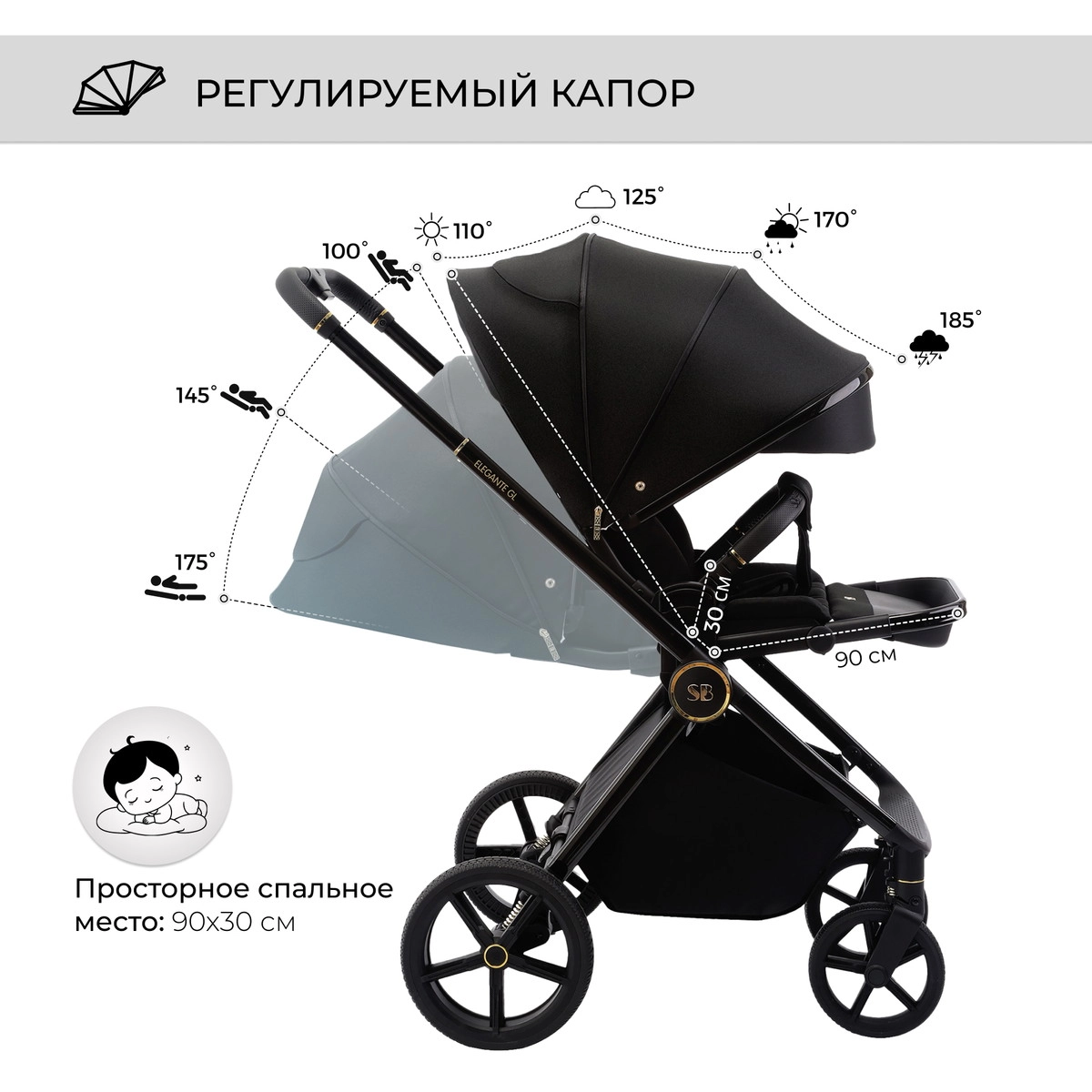Коляска 3 в 1 Sweet Baby Elegante GL Black taf9wa7p9sz4hg5w65ly0467xj7y1wi6