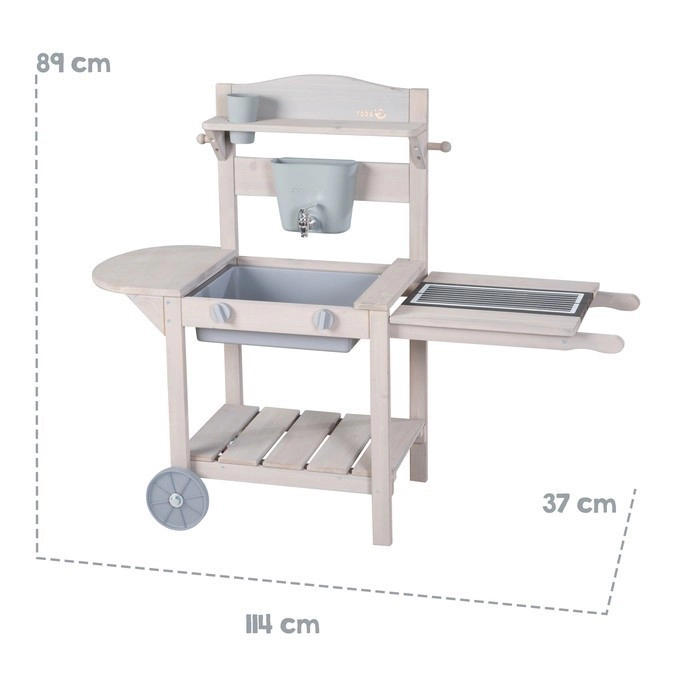 Детская игровая кухня для улицы на колесах Roba BBQ серый im8zd89j0b37ekt45zhgetgchig63jfe