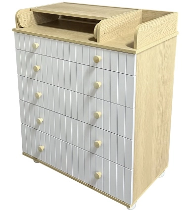 Пеленальный комод Кедр Lada (дуб/белый)