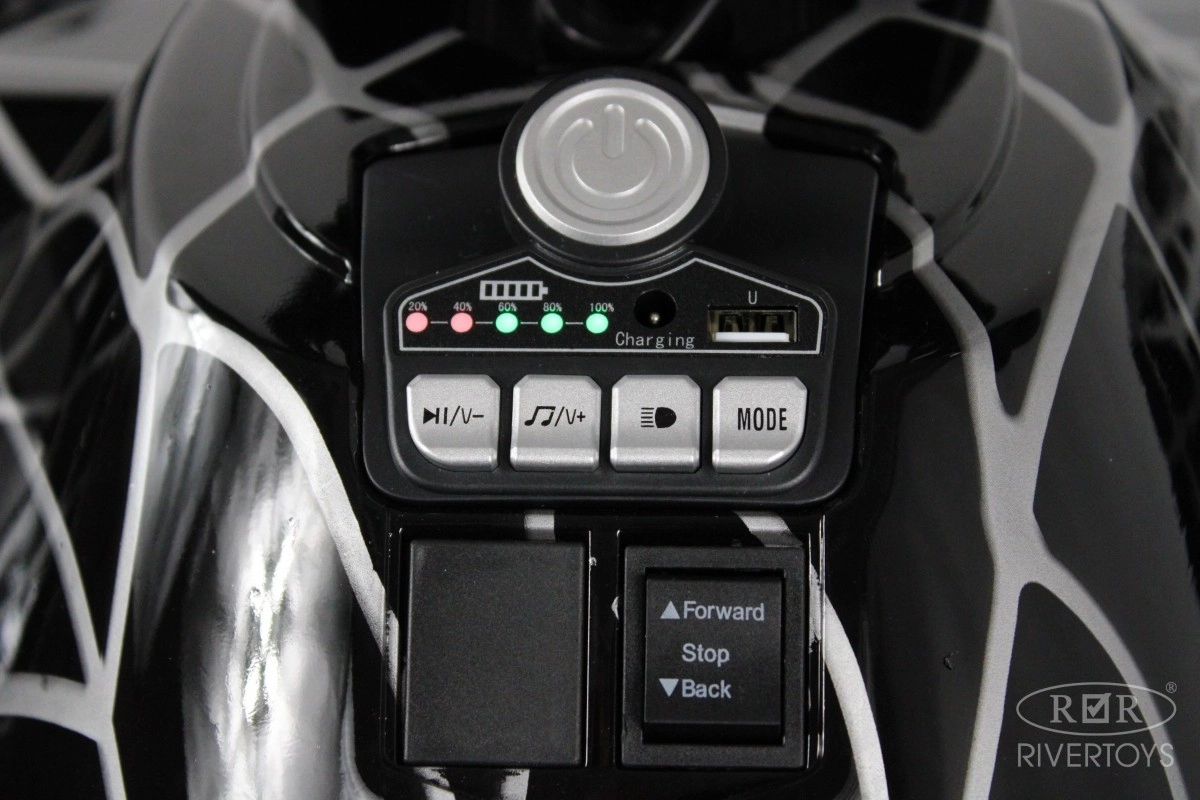 Детский электромобиль RiverToys X999XX черный спайдер rlutzz0dfqevcy640gsr3nb0w22t4vo0