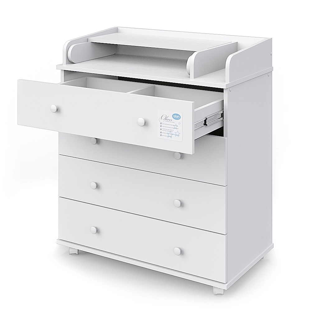 Комод АТОН Орион 804 (Oliver) ЛДСП с шариковыми направляющими Белый 108133741-komod-aton-orion-804-oliver-ldsp-s-sharikovimi-napravlyayushimi-belii