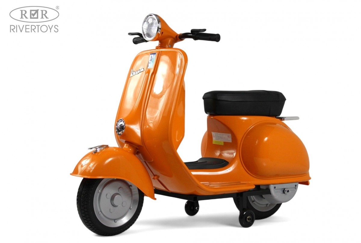 Детский электроскутер RiverToys VESPA M888MM оранжевый d8auih687d3yhsohlvdxpts03deaenzs