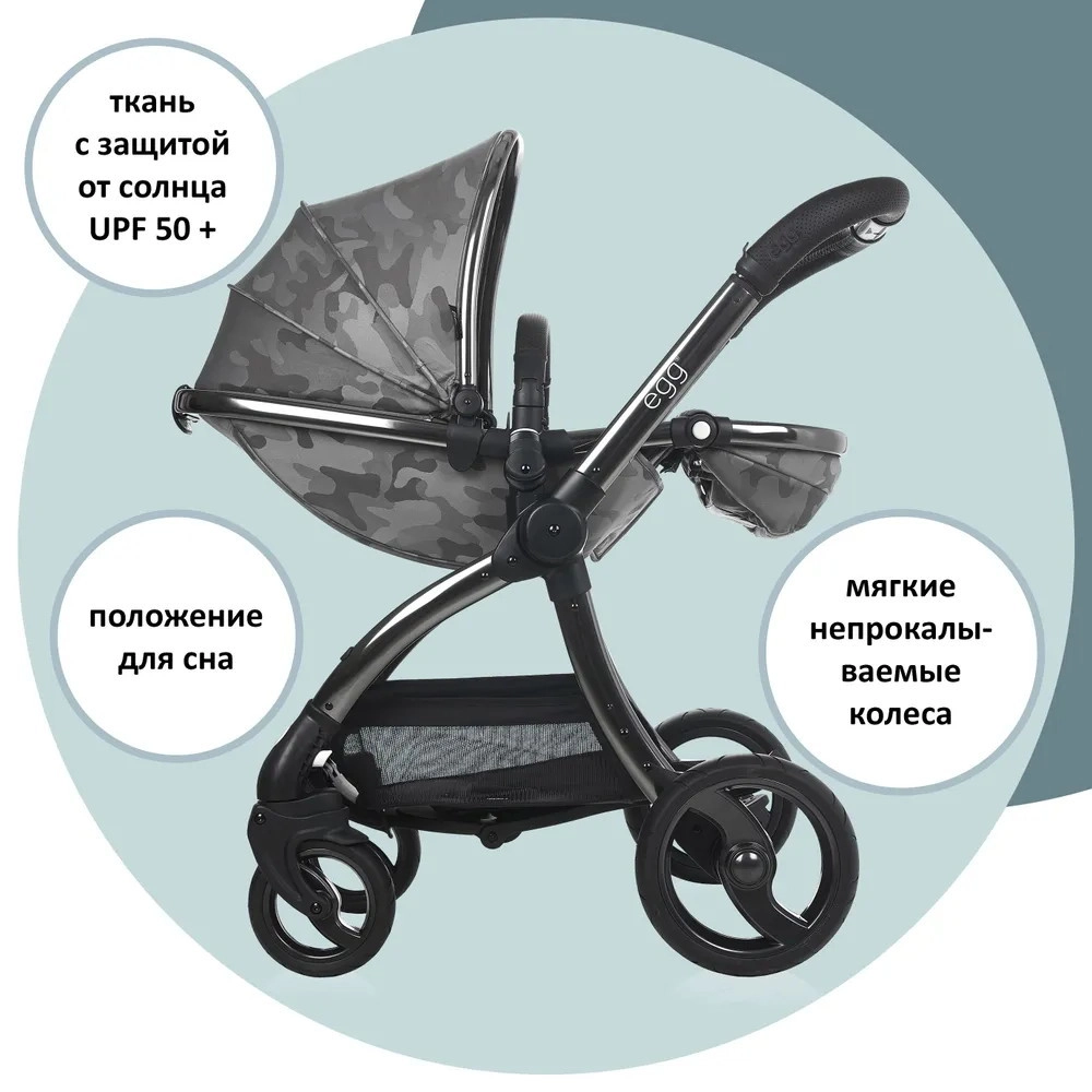 Прогулочная коляска Egg Camo Grey & Anodised Chassis mw367fkwvo83jj1tldctgag401vpfq2z
