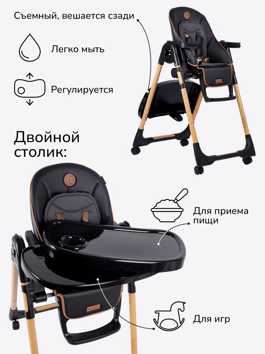 Стульчик для кормления Amarobaby Elegant Черный l84iwvlv0bhlc4uwjdfdk1zg16o9xyum