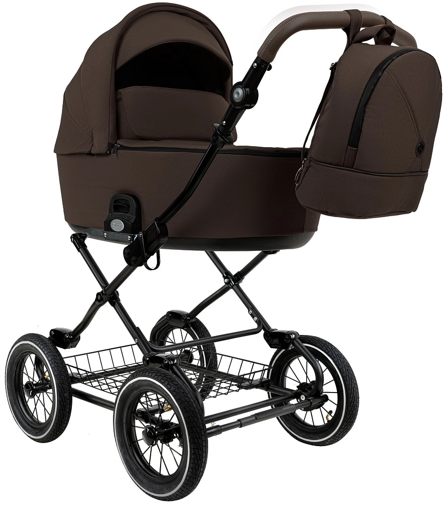 Коляска 2 в 1 Roan Bass Next Classic, d12 (Turkish Coffe/Black/руч.Cappuccino)