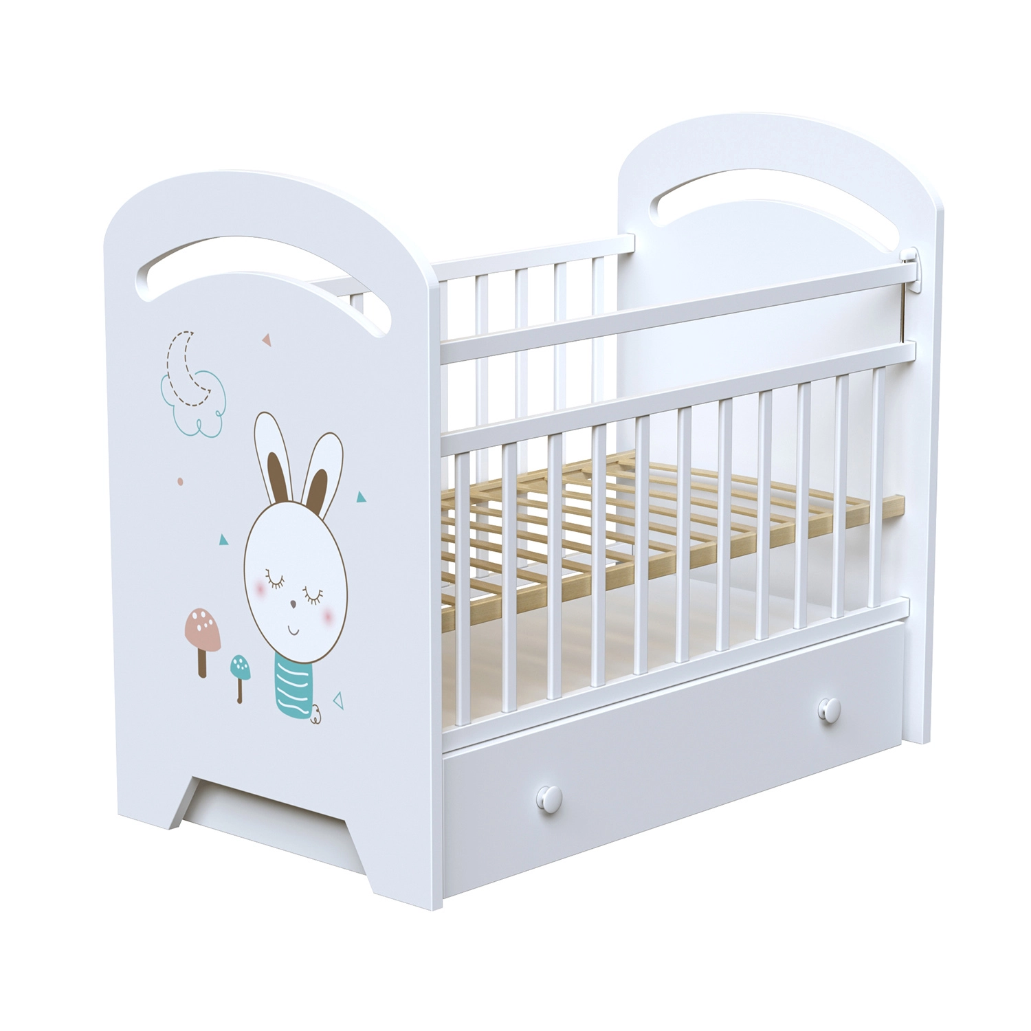 Детская кроватка ВДК Lucy (маятник) белый 108133806-detskaya-krovatka-vdk-lucy-mayatnik-belii