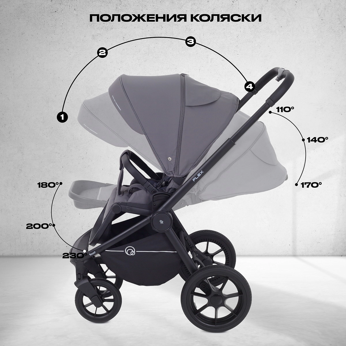 Детская коляска Rant Flex 2 в 1 RA076 Graphite 4bcq7uo4004boxkeq40skaub1rkv6lai