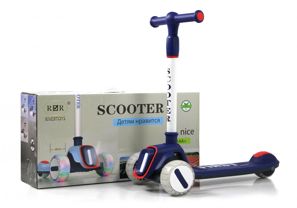 Детский самокат RiverToys HB-T-ONE темно-синий 1u1797prnryupl107a56tm3jd0giizba