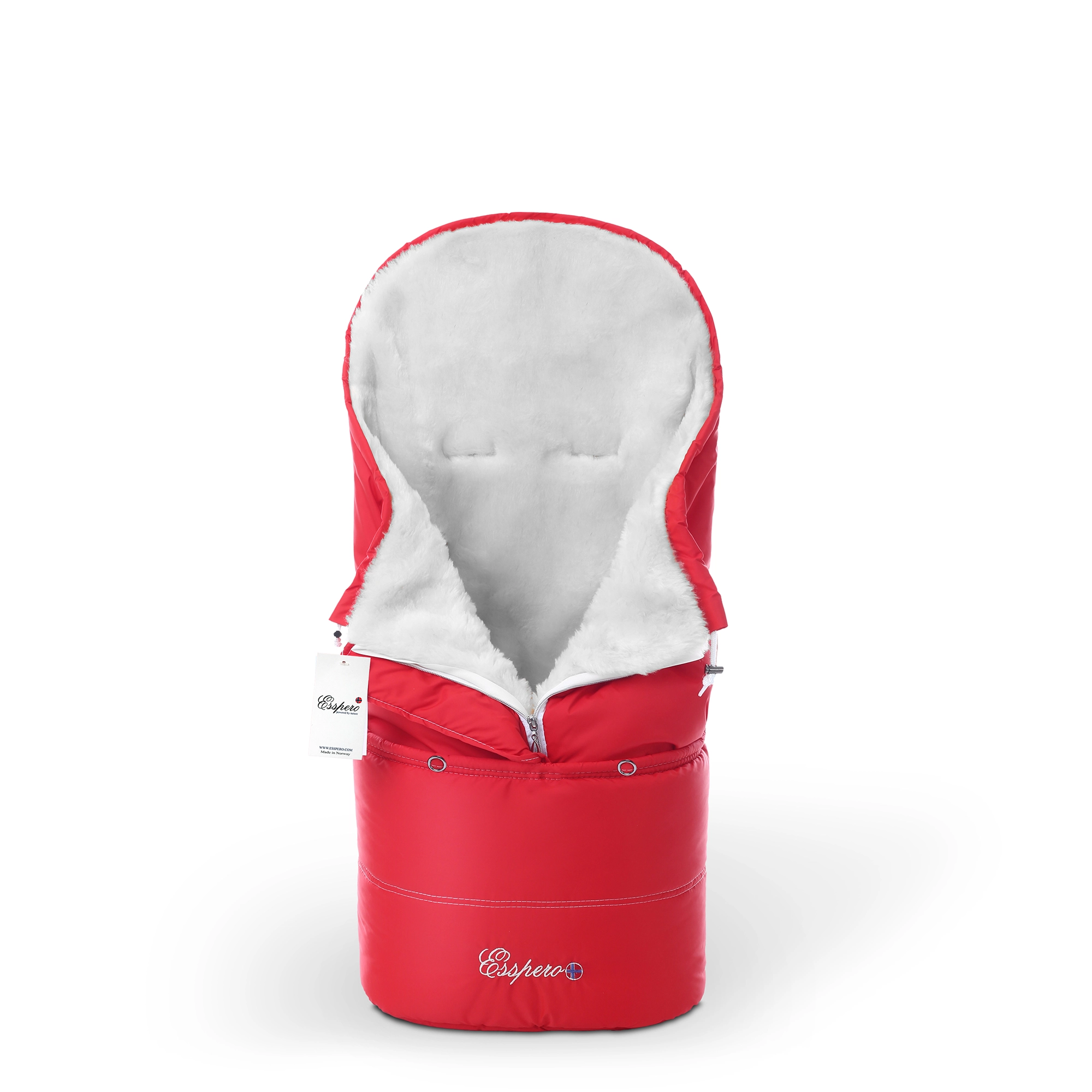 Конверт в коляску Esspero Transformer White (натуральная 100% шерсть) (Red)