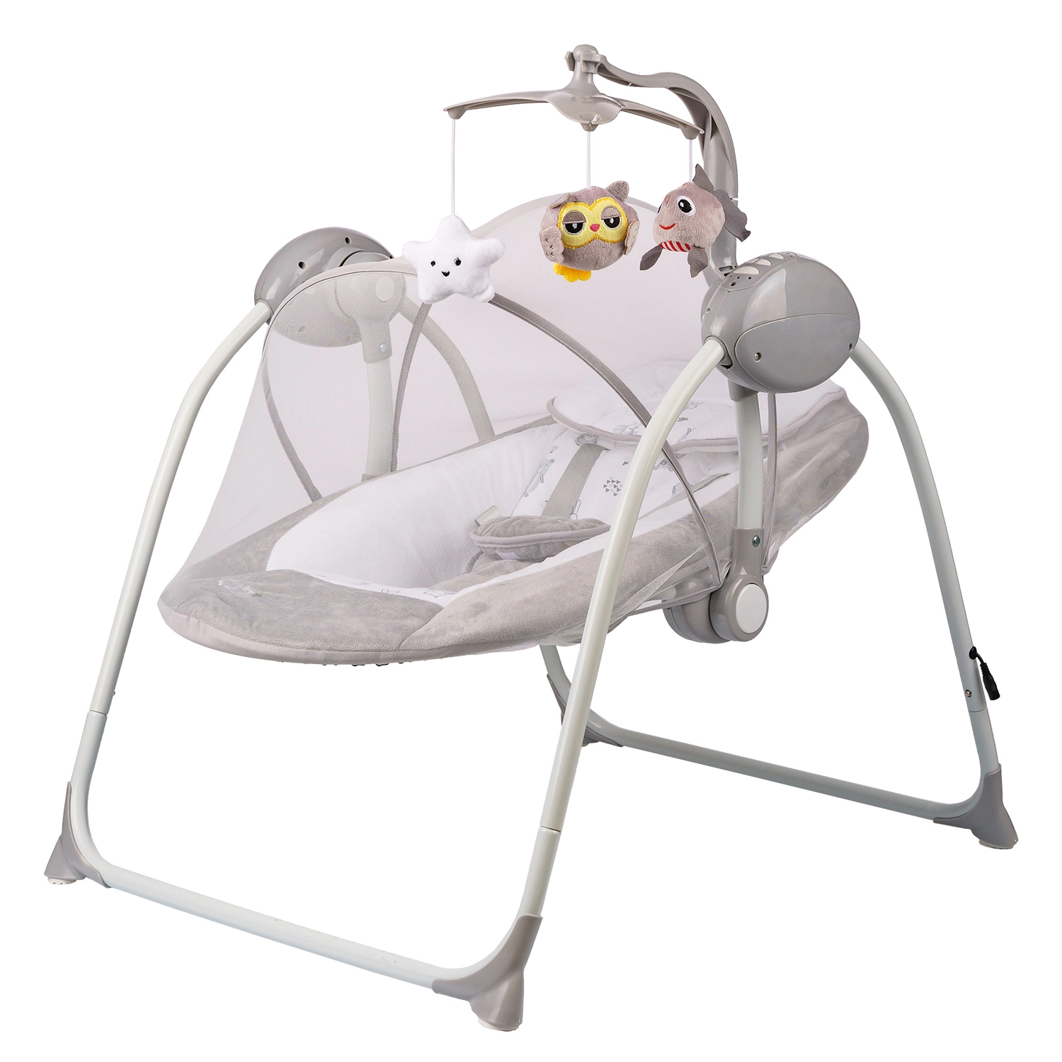 Электрокачели Indigo STAR (0-9 кг), с адаптером, п/у, 12 мел.,5 скоростей,москитка Серый 8d7ea5a6a9a424352b0a6b1b6ea0288a