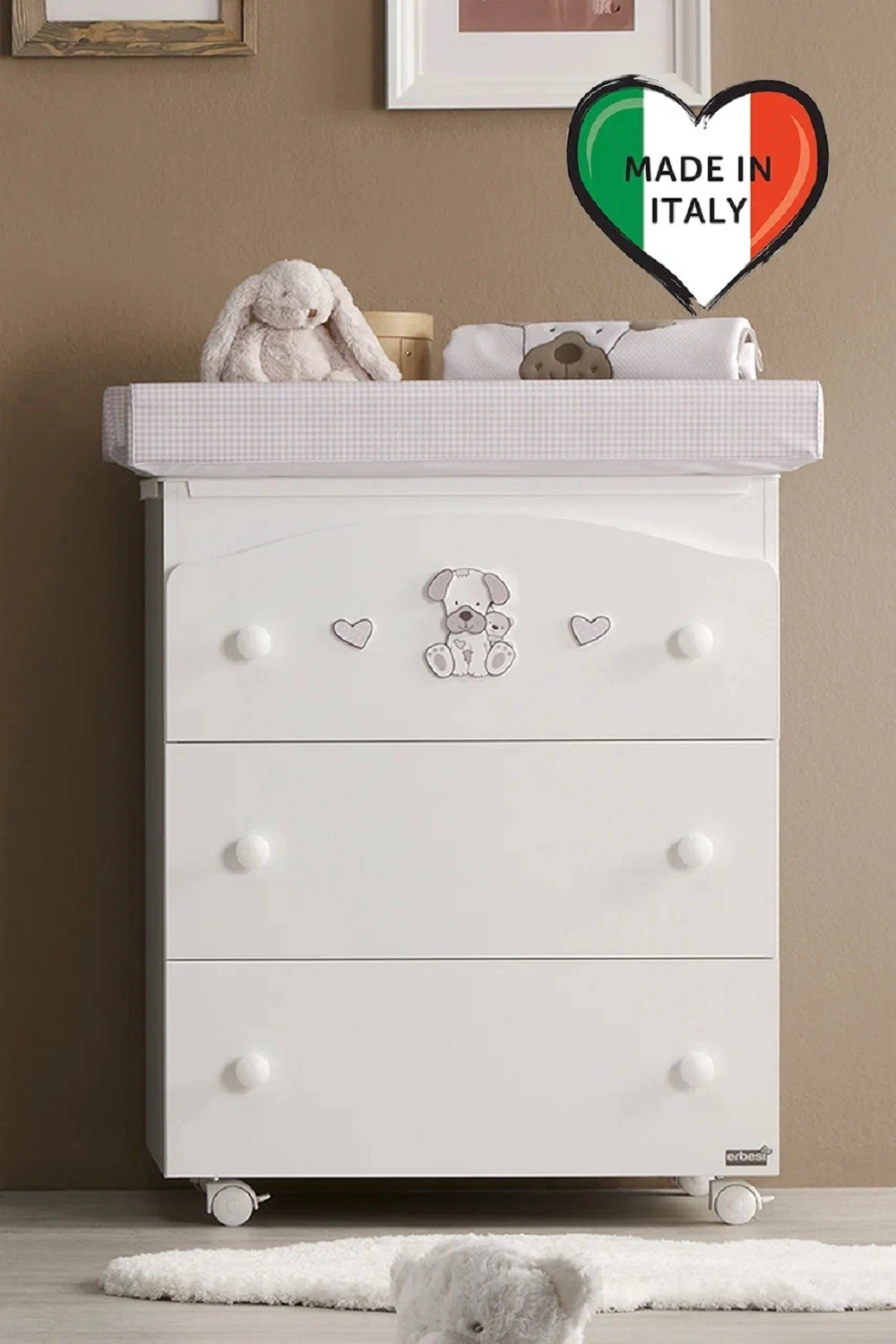 Пеленальный комод Erbesi Lucky Белый/Песочный 108131372-pelenalnii-komod-erbesi-lucky-beliipesochnii