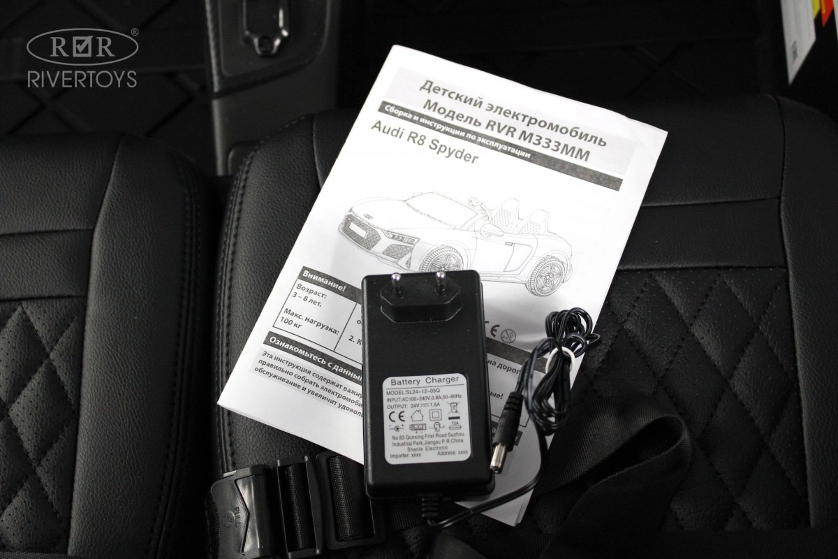 Детский электромобиль RiverToys AUDI R8 M333MM серый j53wfki78l6xlno5g5nflubvpjny75e5