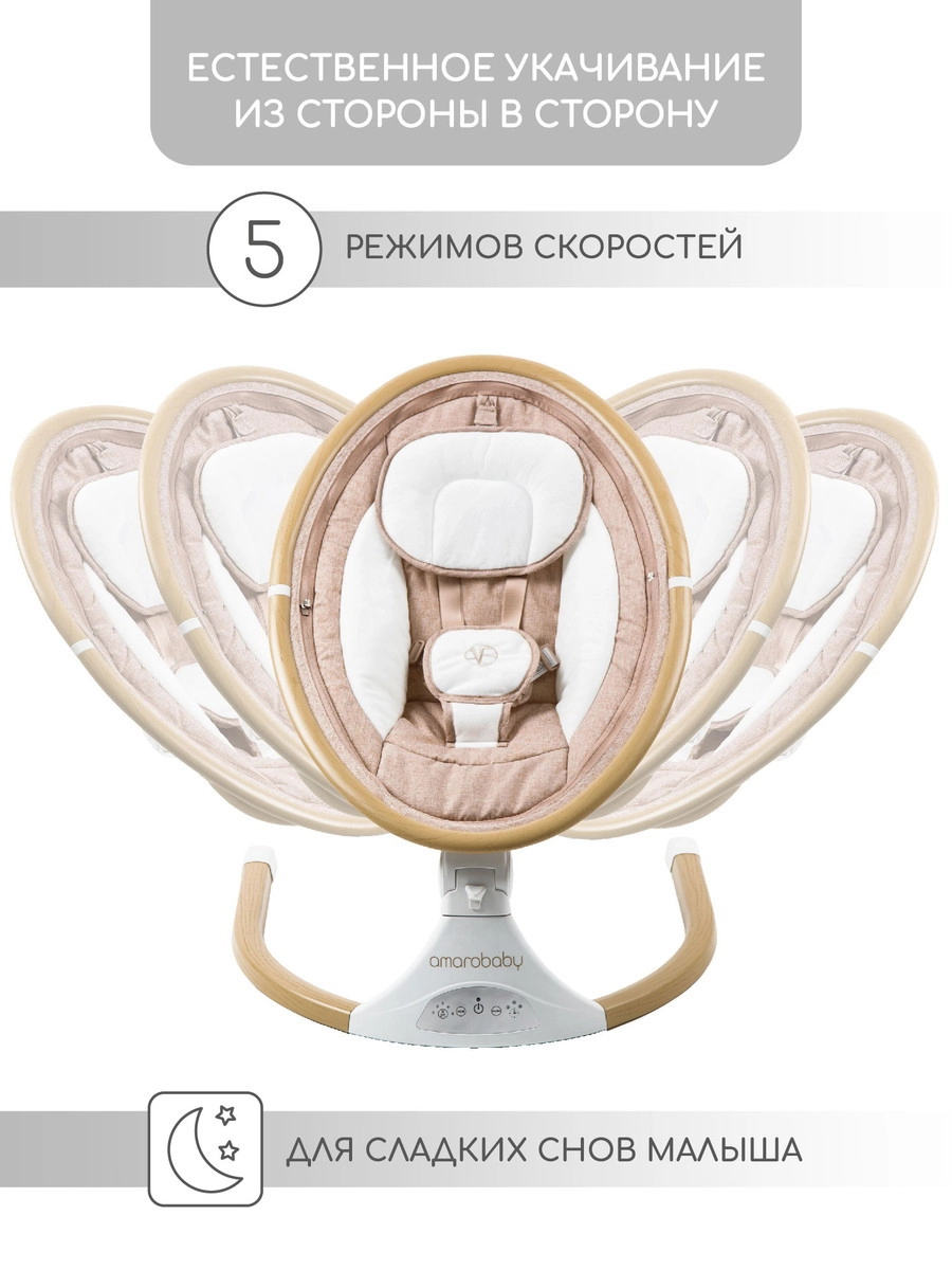 Электрокачели AMAROBABY ERGO SWING Бежевый  xny3387rvwkd2h1xhw7jk84ct2q0clox