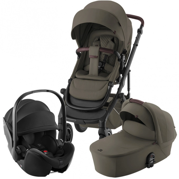 Коляска 3 в 1 Britax Römer Smile 5Z Lux автокресло Baby-Safe Pro (Urban Olive/Space Black)