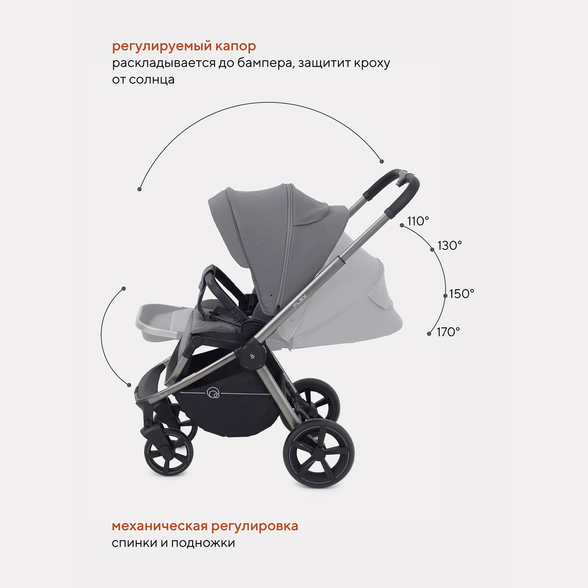 Прогулочная коляска RANT FLEX PRO Grey kerojanrkguu9y6stz0g578eqtsgq2k3