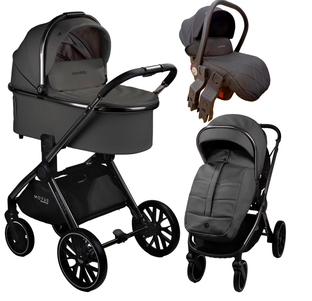 Коляска 3 в 1 Amarobaby Motus Premium Ecco (серый)