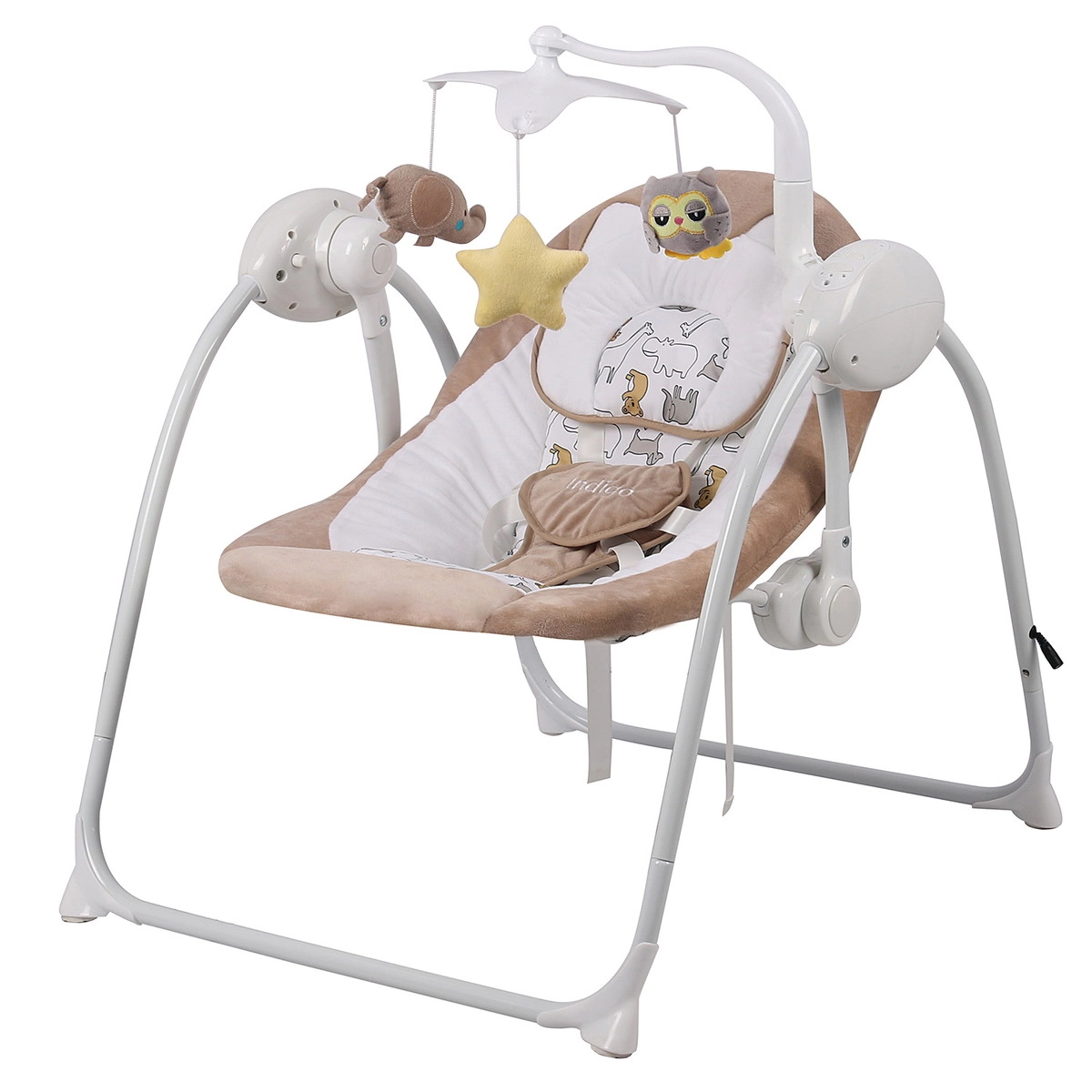 Электрокачели Indigo STAR (0-9 кг), с адаптером, п/у, 12 мел.,5 скоростей,москитка Бежевый p4xkaatrna4uef4qdy0acs9tw2i9nig0