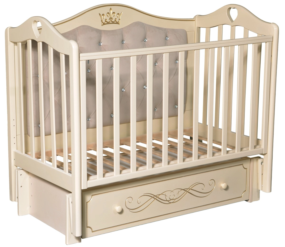 Детская кроватка ByTwinz Venecia 10 универсальный маятник, мягкая стенка слоновая кость 1rlj65ihjivku67vegk8dd7odssj37u1