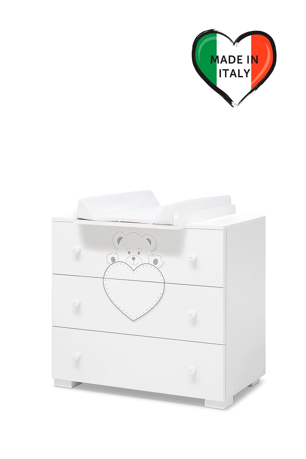 Тумба Erbesi Cucciolo/Lulu с пеленальным матрасиком Белый 108132910-tumba-erbesi-cucciolo-lulu-s-pelenalnim-matrasikom-belii