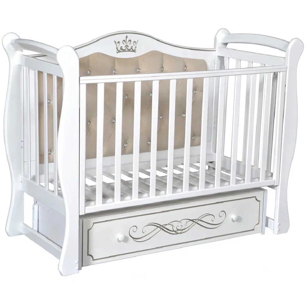 Детская кроватка КЕДР Olivia 1 УМ Белый 108131106-detskaya-krovatka-kedr-olivia-1-um-belii