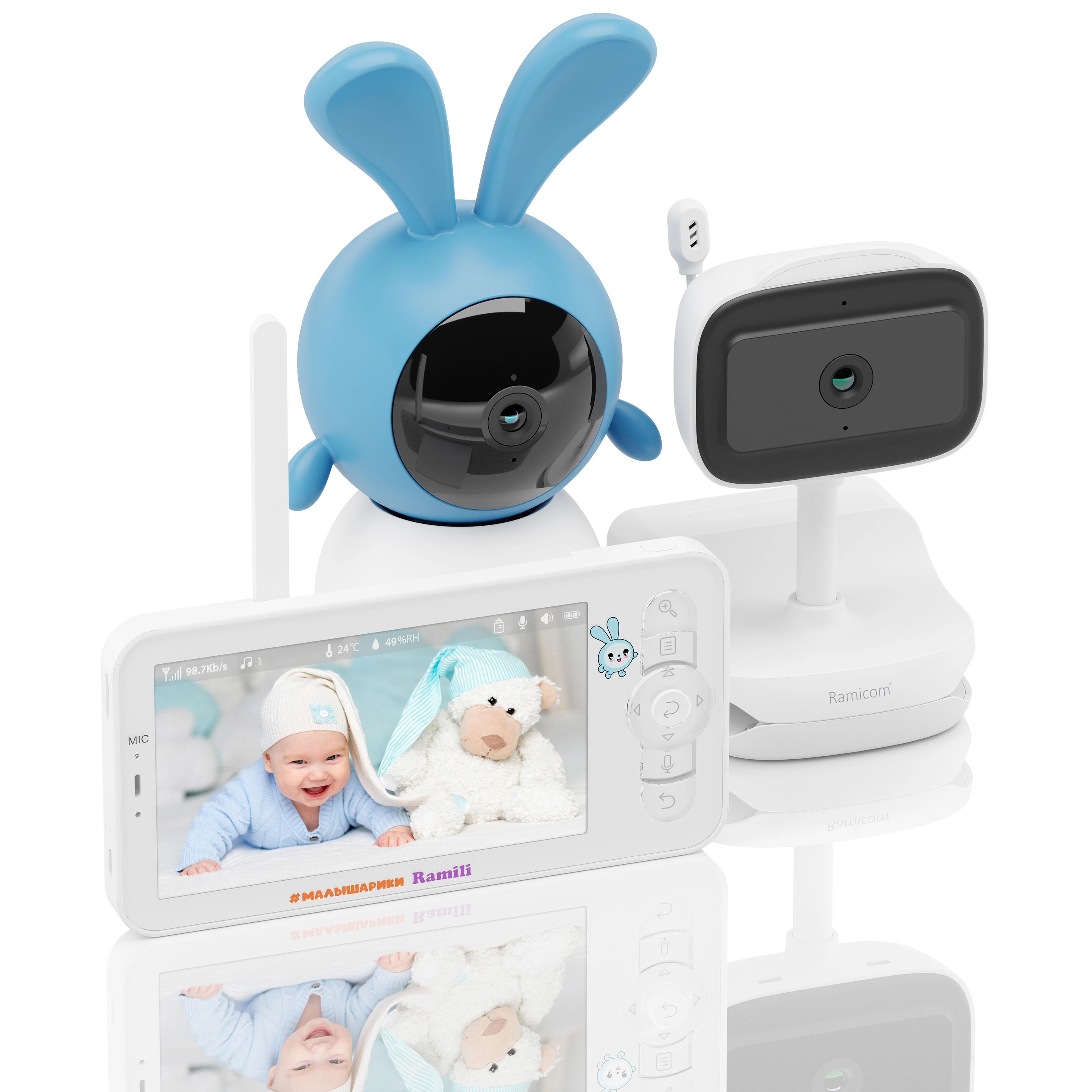 Видеоняня Ramili Baby RV100KROSHVRC400C Крошик, Малышарики (с креплениями)