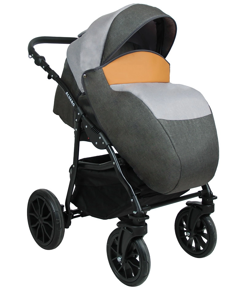 Коляска 2в1 Alis ALVARO т.серый+св.серый+рыжая кожа f8wganzs02twwmmvloip9000zui4o6rq