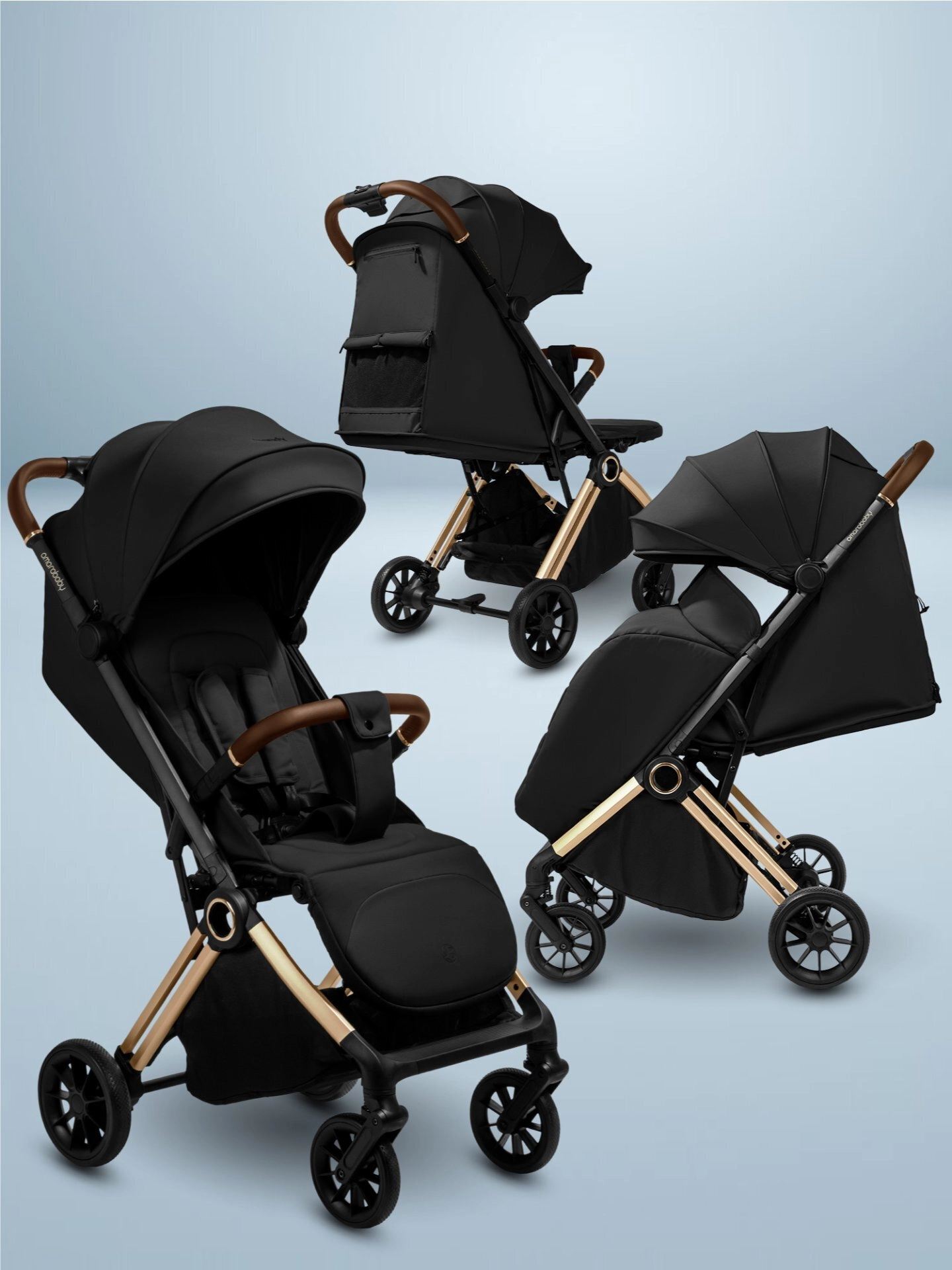 Прогулочная коляска Amarobaby Handy (черный/золотой)