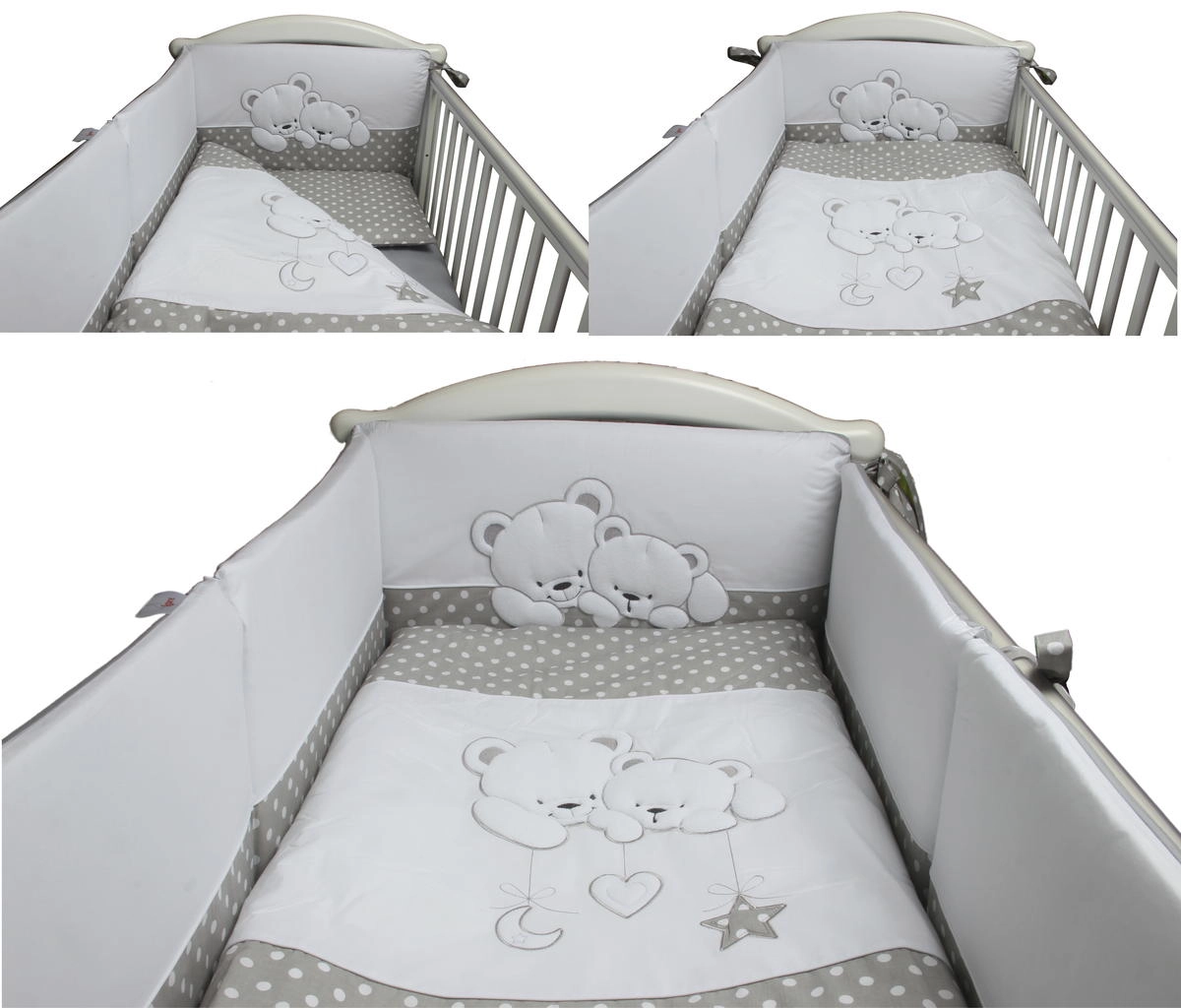 Комплект постельного белья Lepre Sweet Bears 6 предметов (125*65) 23 серый/горох 7xvv56nygqd8jlk2ka1royr3tvoqp75s