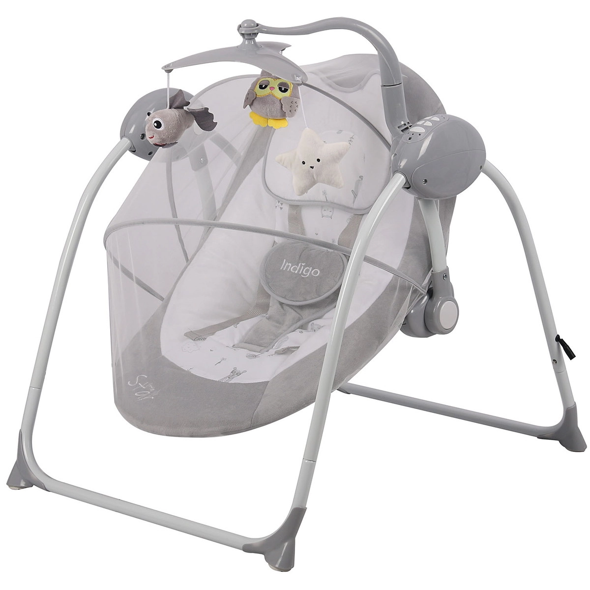 Электрокачели Indigo STAR (0-9 кг), с адаптером, п/у, 12 мел.,5 скоростей,москитка Серый ezmphlfe91d3znbscl54ciuz3wjbtaaa