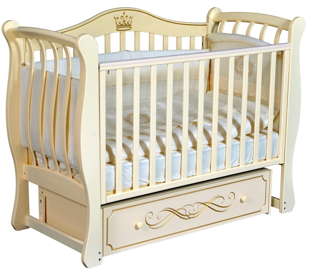Детская кроватка ByTwinz Emma 2 универсальный маятник слоновая кость am32tollrd7uj7l2dzqqnhn53l67e3f4