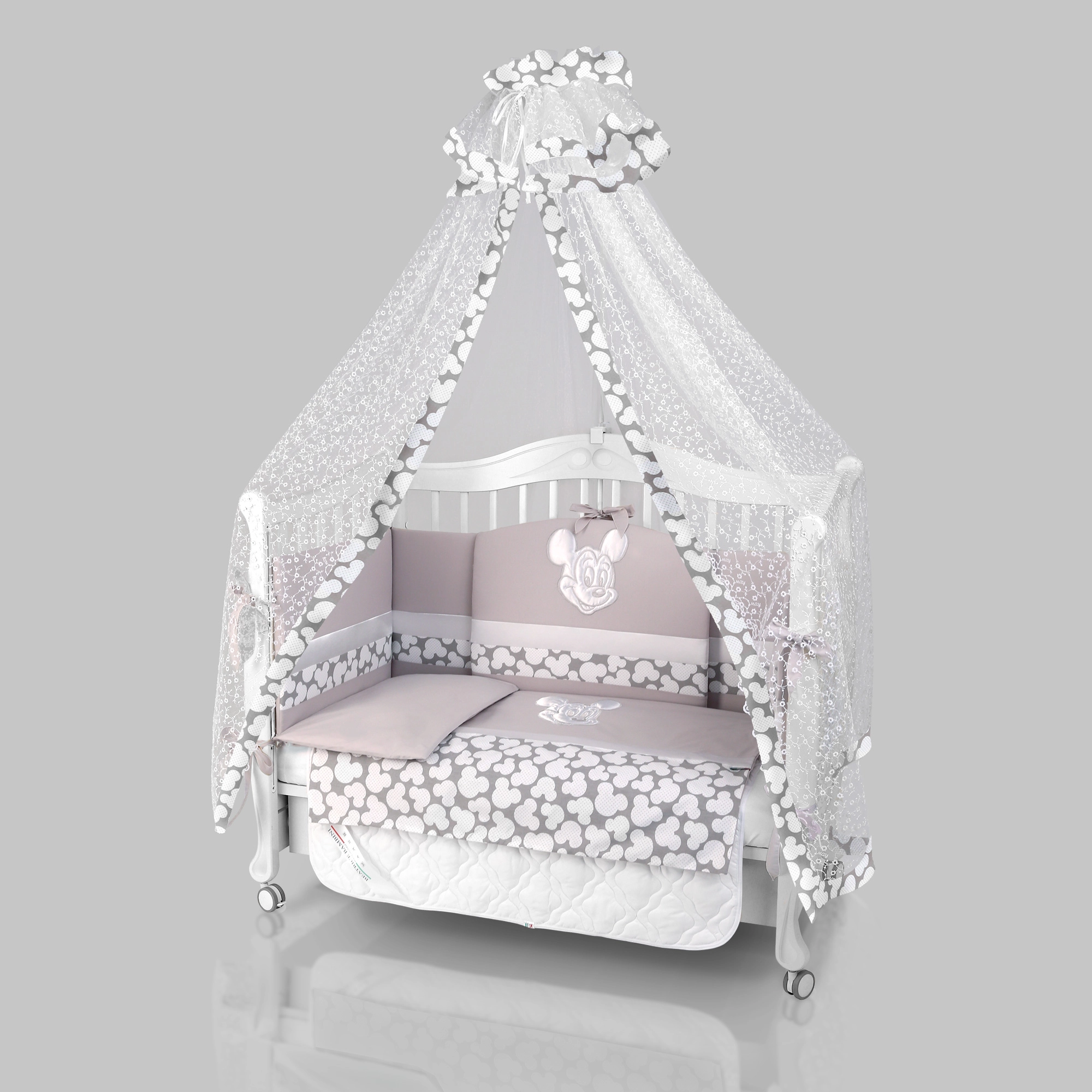 Комплект постельного белья Beatrice Bambini Unico Mickey Mouse (125х65) (grigio/grigio)