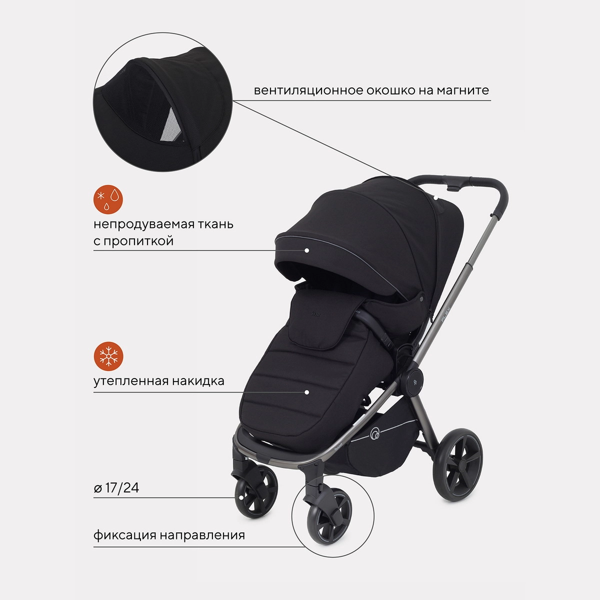 Прогулочная коляска RANT FLEX PRO Black dyv9afn7l3beq11io66jub8zj8oljrbf