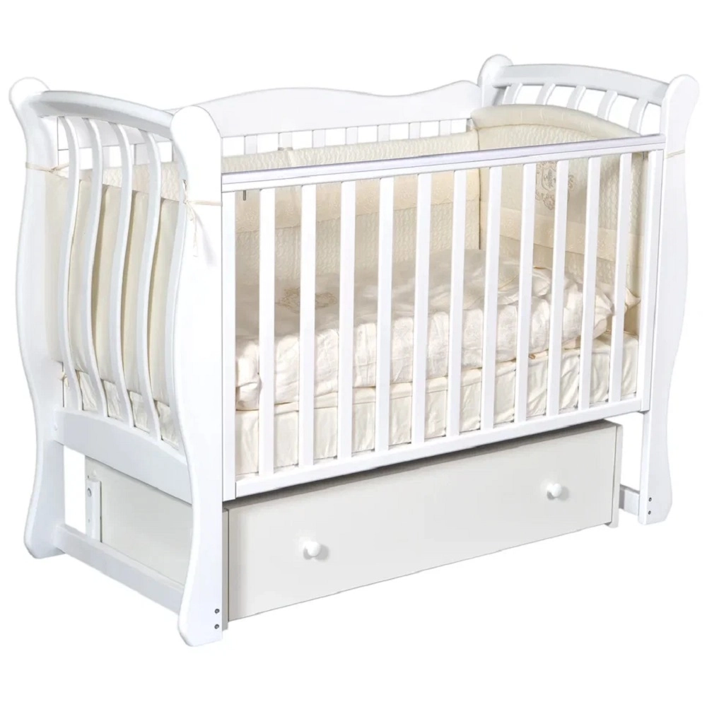 Детская кроватка КЕДР Viola 3 УМ Белый 108131101-detskaya-krovatka-kedr-viola-3-um-belii