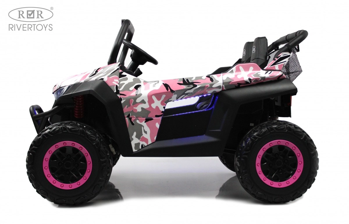 Детский электромобиль RiverToys T777TT 4WD розовый камуфляж q4sihtmceiud46n7o9h4d933kl15ykd8