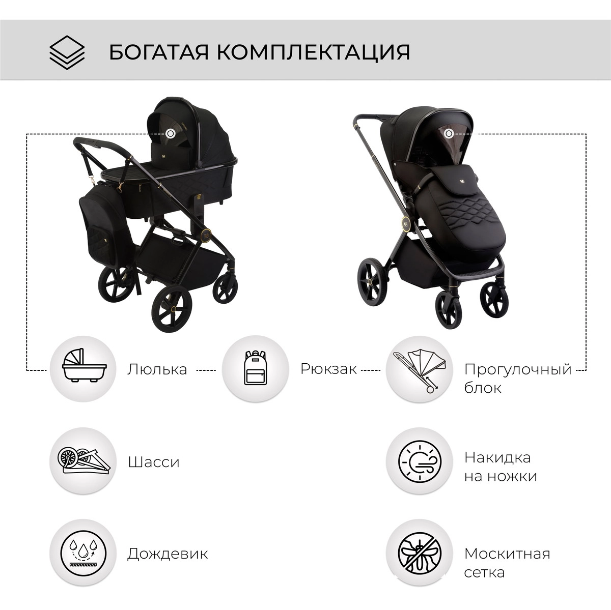 Коляска 3 в 1 Sweet Baby Elegante GL Black f0ndcd85yqq65ea58lnetdribd5qm7s6