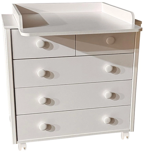Пеленальный комод КЕДР Valencia (Белый/белый)