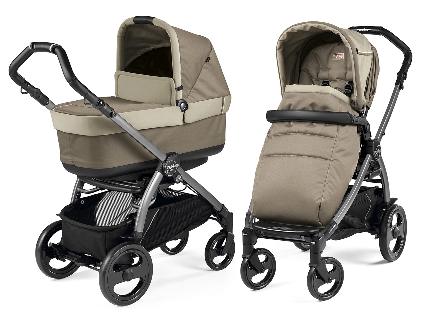 Коляска 2 в 1 Peg Perego Book 51 Pop Up Modular (шасси White/Black) Class Beige 34a5345bbbdf37d2f215b05796e5b9df