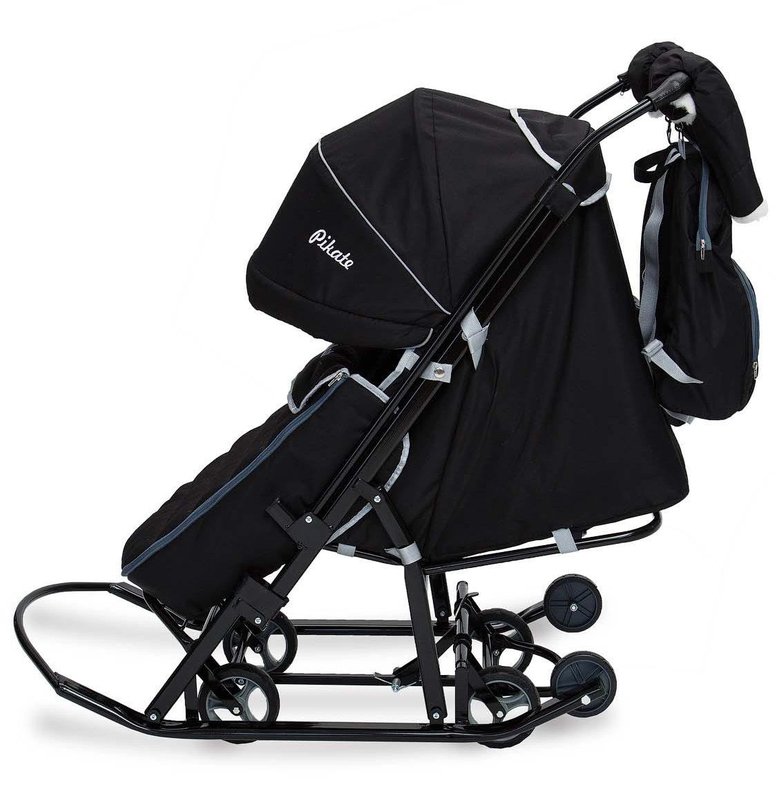 Санки-коляска Pikate Onyx чёрный q55h9v5ggzbx8zqiewdc0z46ivj826y1