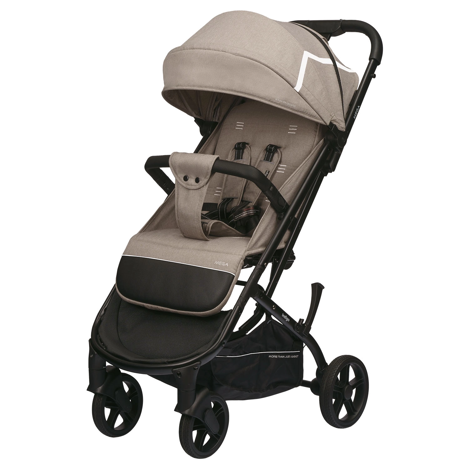 Прогулочная коляска INDIGO MEGA бежевый ddaa221a945f4888196422c1bb9421a9